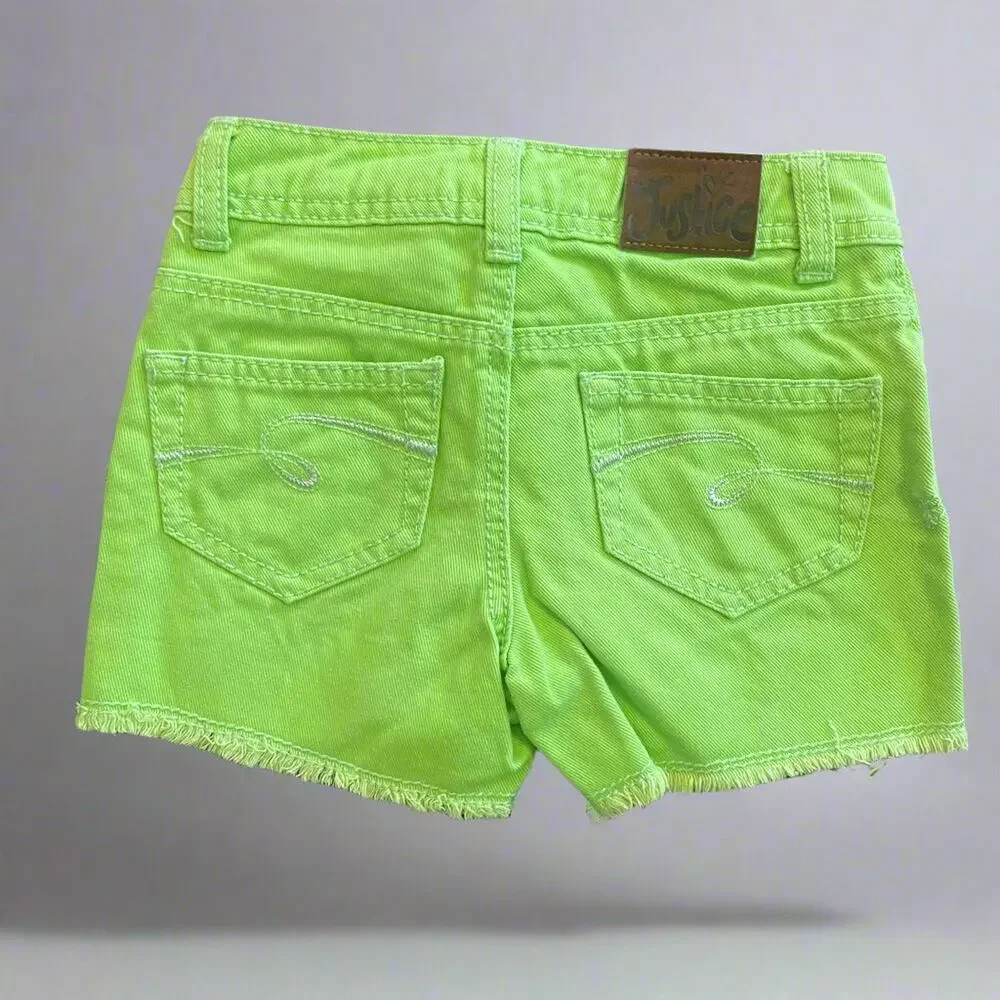 Justice Girls Green Short Size 7S